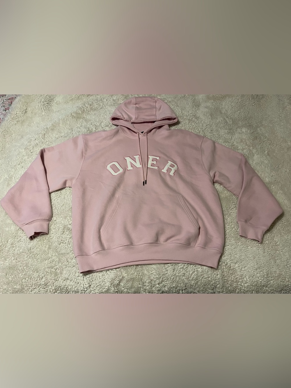 Oner Active Foundations Oversized Girlfriend Hoodie Chalk Pink Womens Size L